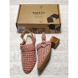 Rag & Co Rosalie Women's Suede Block Heeled SandalsPink Sz 8